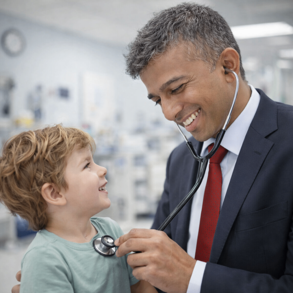 Allergy skin prick test being performed on a child